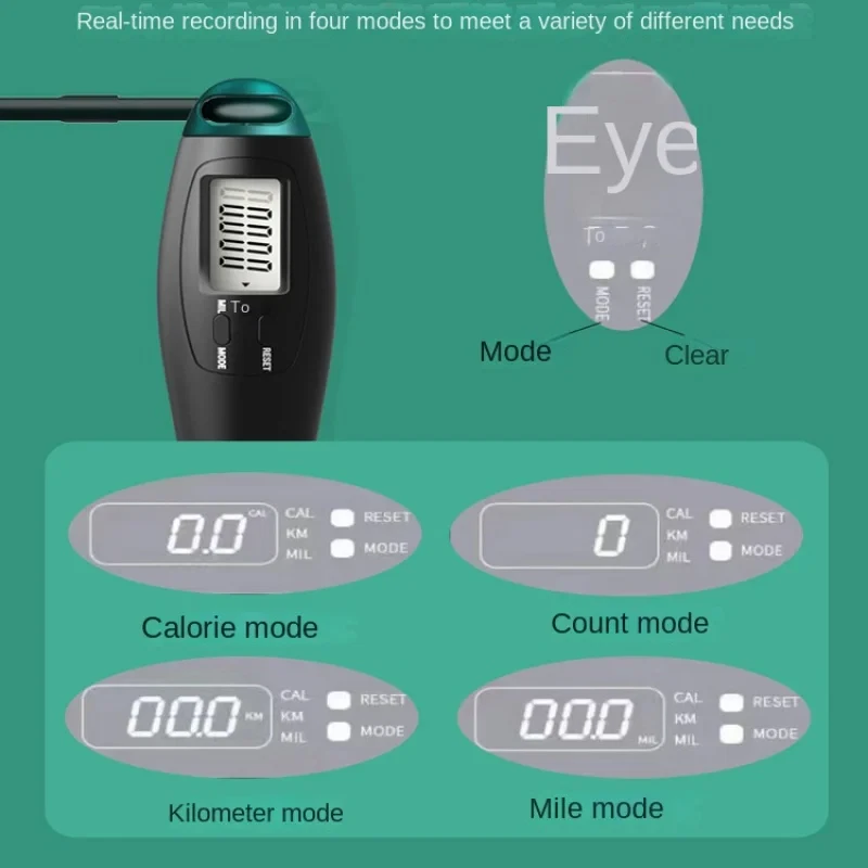 Corda de salto eletrônica sem fio contagem velocidade pular balcão academia fitness cro - Imagem 4 de 4