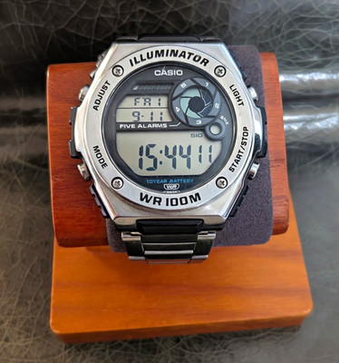 Casio MWD-100H Illuminator Digital Watch - Stainless Steel Bracelet - WR 100M