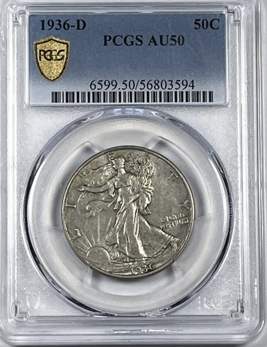 1936-D Walking Liberty Half Dollar : NGC AU50