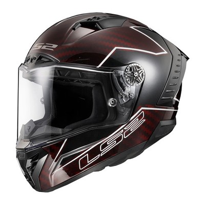 LS2 Thunder Carbon FIM Motorcycle Helmet Lightning Gloss Red/White/Black XL
