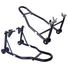 Motorcycle Stand 1000LB Sport Front and Rear Wheel Lift Swingarm, Black
