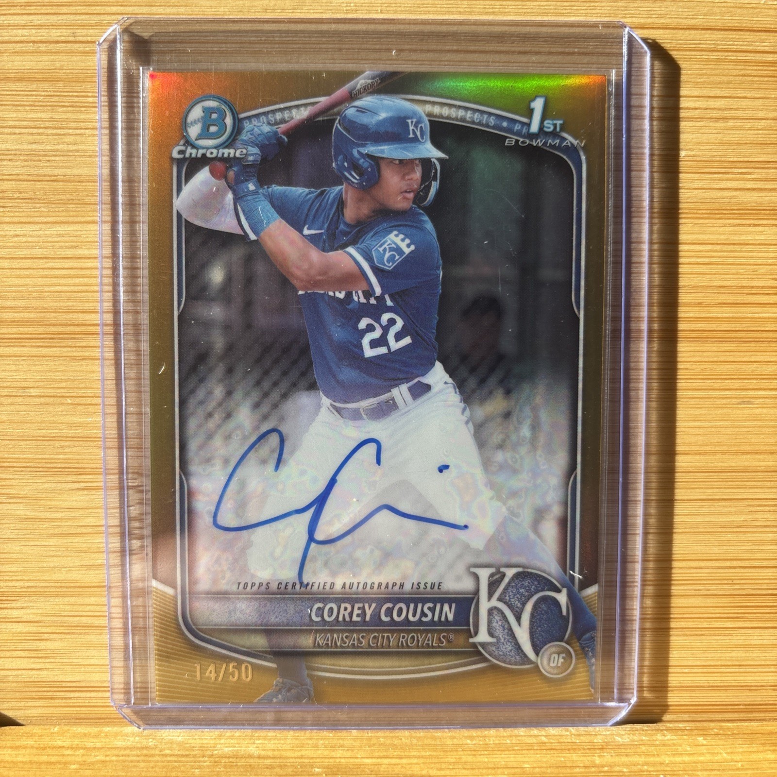 2025 Bowman Chrome #CPA-CCO Corey Cousin 1st TRUE Gold Refractor Auto #/50