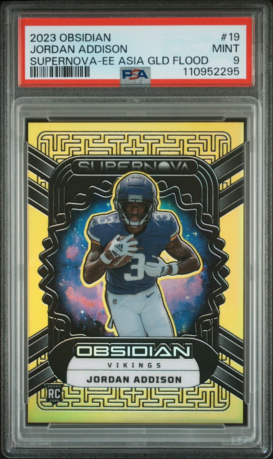 Jordan Addison Panini Obsidian Supernova #19 Electric Etch Asia Gold Flood