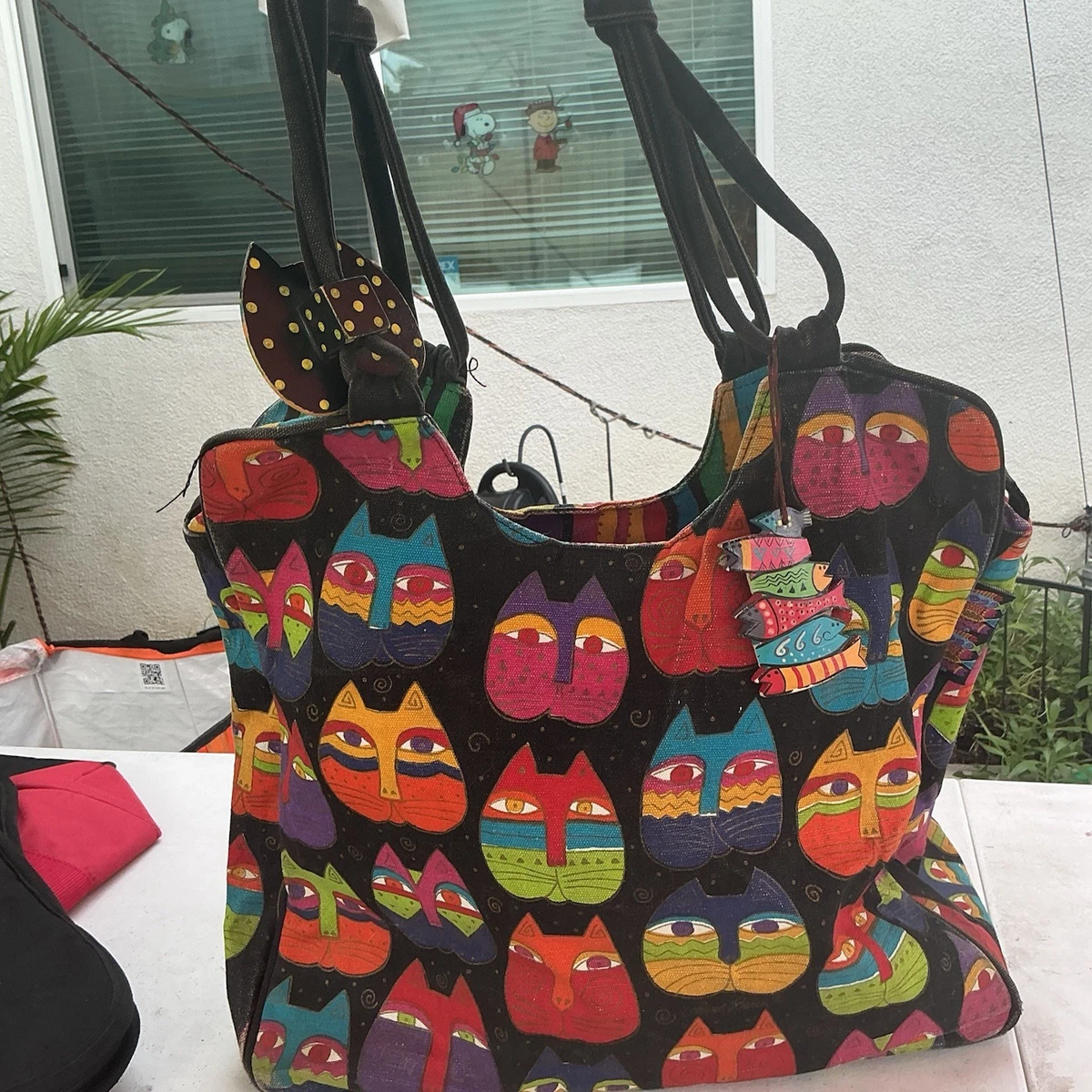 Laurel Burch Medium Tote Zipper Top 13.5X5.5X10-Olas De Colores