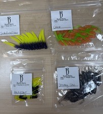 4 Pack Fishing Softs/ Butts Custom Baits / Stinger Double Taps Ring Body 2” Shad