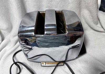 VINTAGE SUNBEAM AT-W RADIANT SHADE CONTROL CHROME TOASTER AUTO DROP ''READ''