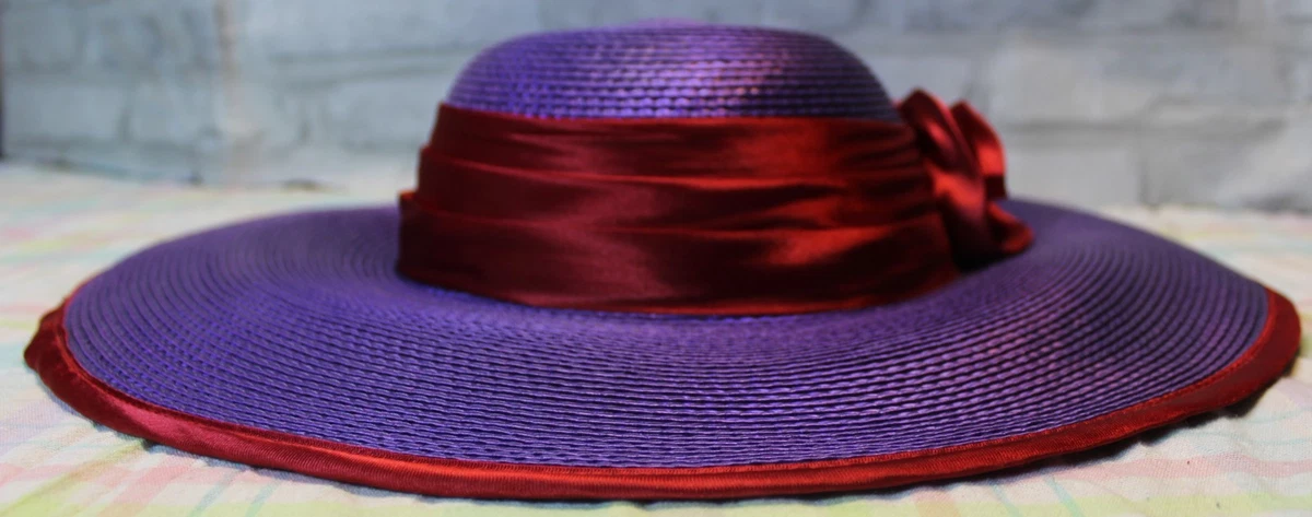 Purple Straw Hats for Women for sale | eBay display picture 2