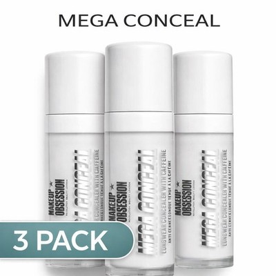 3-Pack, Makeup Obsession Mega Conceal Longwear Concealer with Caffeine  Shade 01