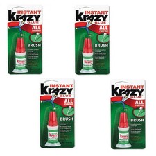 Krazy Glue Clear Bonding Adhesive Brush on Liquid Glue Pack of 4 for Multiple...