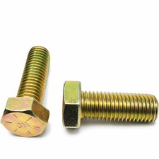 BULK BOX 1/4"-20x4" Hex Cap Screw Grade 8 UNC Zinc-Yellow Bake CR 6 450pcs