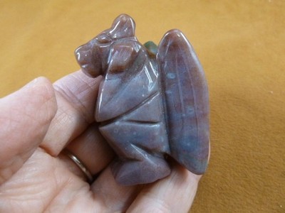 (Y-GAR-734) dark pink Jasper statue GARGOYLE gemstone GARGOYLES Gothic stone