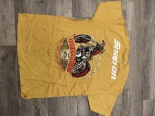 Snap-on Motorcycle Graphic Yellow Men's T-Shirt Large Short Sleeve
