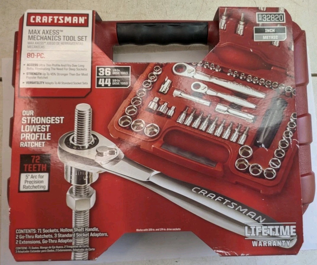 NOS Craftsman Max Axess Pass Through Socket Set Metric & Inch 9