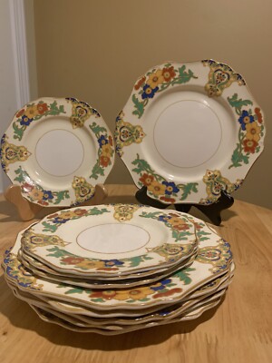 10 Vintage John Haddock & Sons Salad And Fruit Plates ( England )  