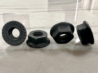 5/16''-18 SERRATED HEX FLANGE NUTS GEOMET BLACK ZINC CASE HARDENED 