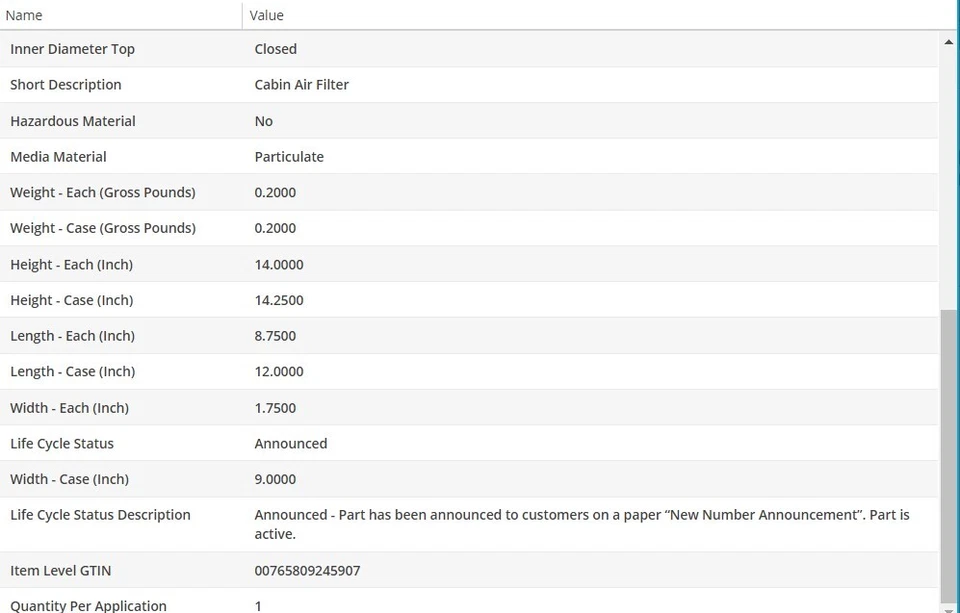 Filtro de aire de cabina WIX para Chevrolet Spark EV 2014-2015 Foto 4 de 4