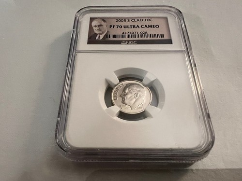 2005-S CLAD ROOSEVELT DIME NGC PF70 U.C. "PORTRAIT LABEL "TOP POP" - Picture 2 of 4