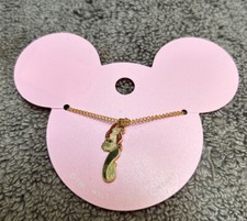 Vintage Disney Little Mermaid Ariel Necklace New On Card Gold Tone Enamel Ariel