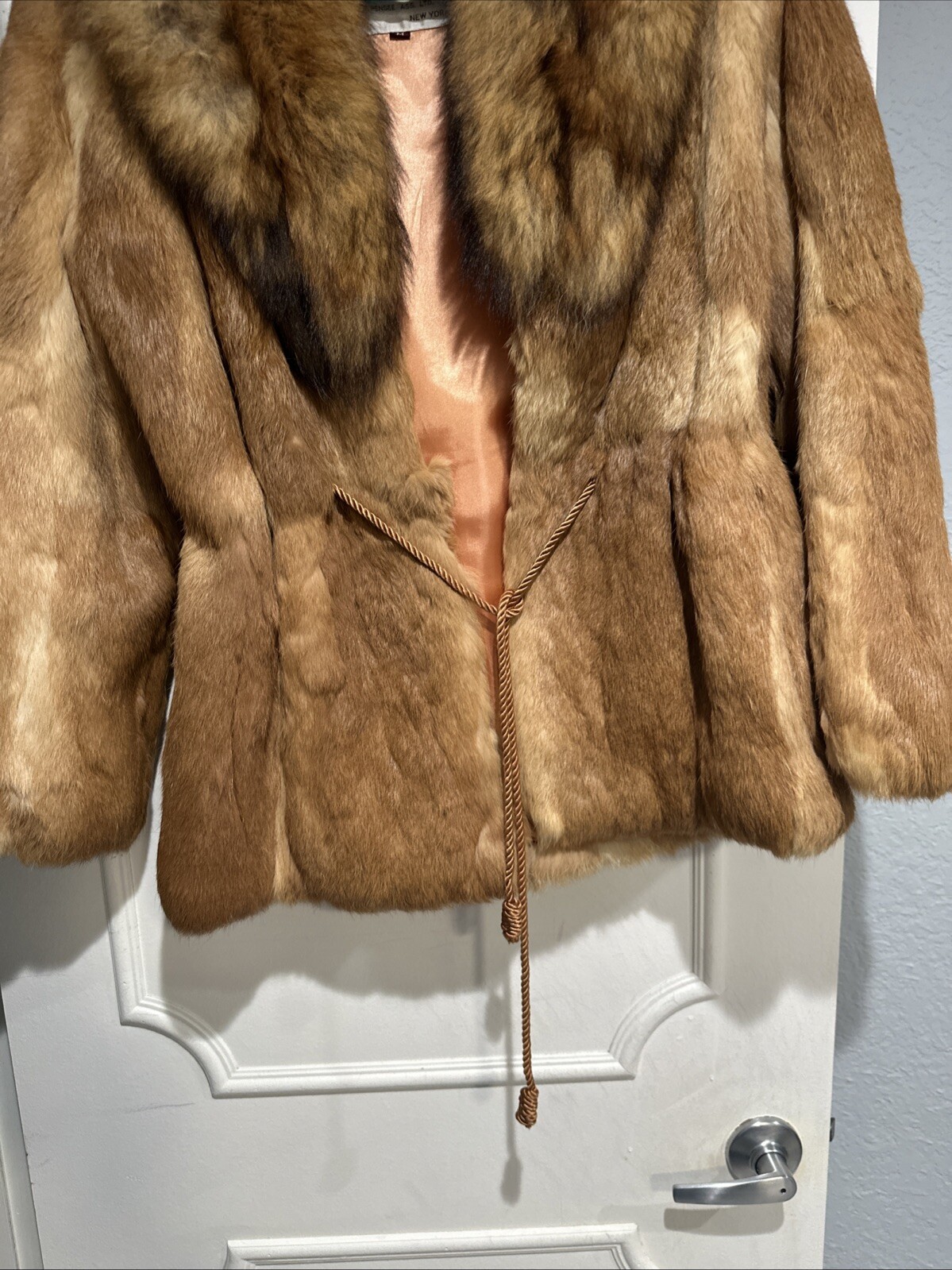 Cappotto vintage pelliccia Jacques Saint Laurent donna marrone medio SPLENDIDO