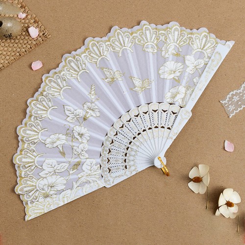 Folding Hand Held Fan Spanish Dance Art Leaf Curved Flower Party Wedding Fans 8 - Picture 21 of 30