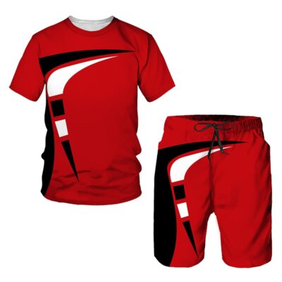 Summer Men's Trend Casual Tracksuits 3D Digital Print T-shirt Shorts Set 2 Piece