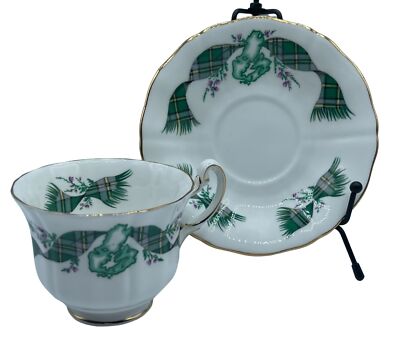 Vintage Royal Adderley English Bone China ''Cape Breton Island'' Cup and Saucer