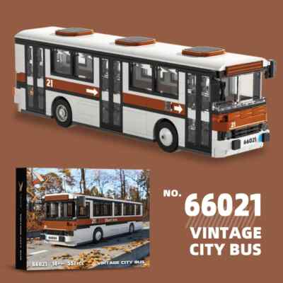 552PCS Retro Stadt Bus Bausteine Herbst Parade Die Bus Modell Bricks Desktop DIY