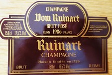 Etiquettes Vin FRANCE Champagne DOM RUINART Brut Rose 1986 Wine label