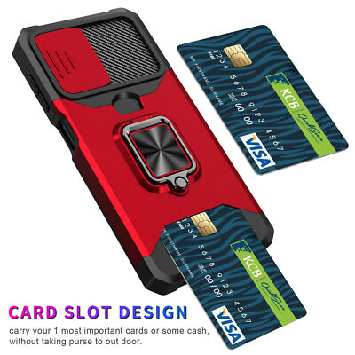 Card Holder Ring Stand Case+Screen Protector For Samsung Galaxy A32 A52 A56 A57