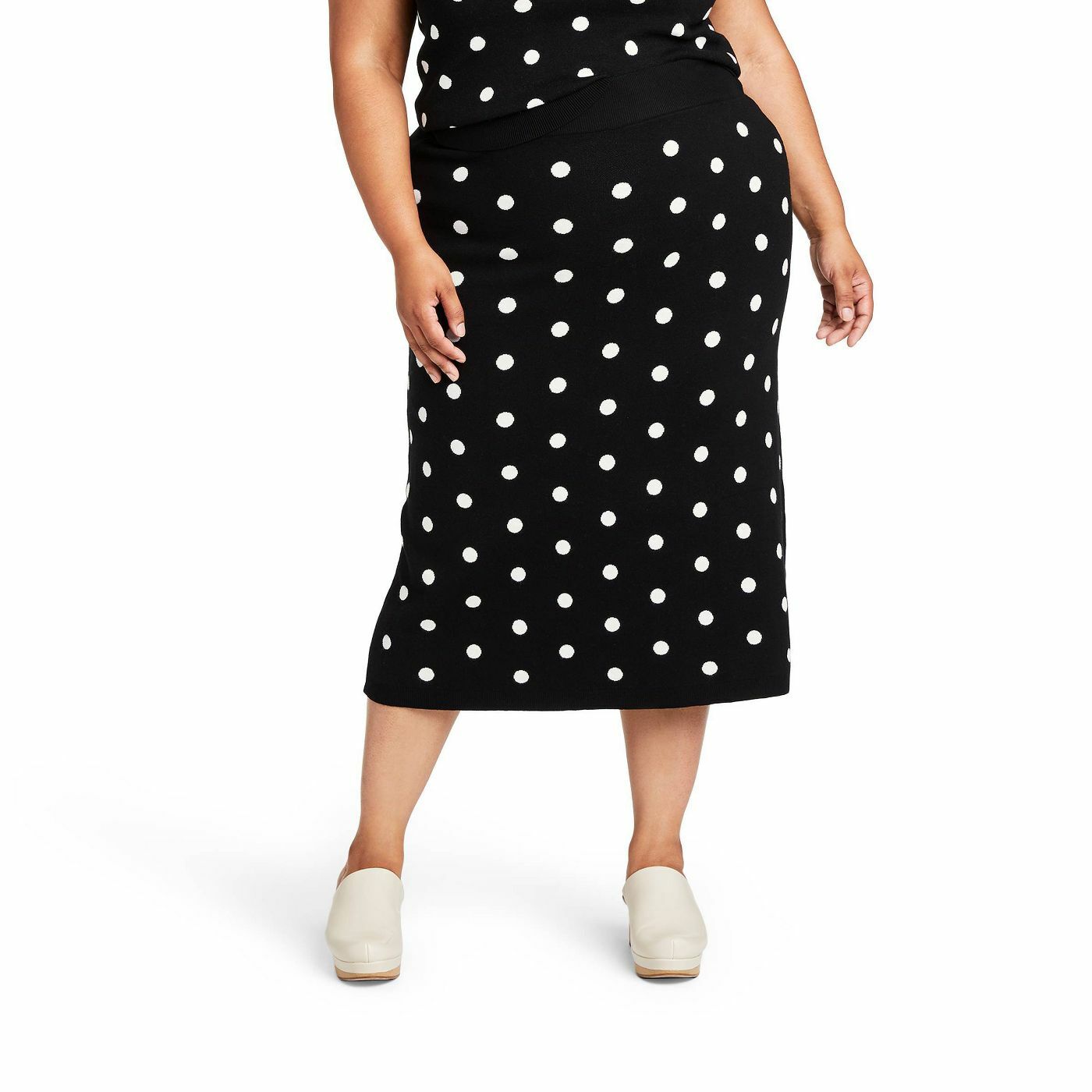 Polka Dot Midi Sweater Skirt NWT 