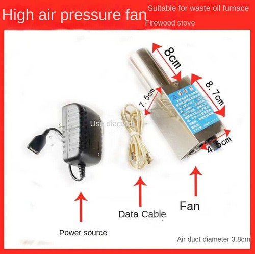 Fan Woodstove Blower Violent Smokeless Woodstove Blower Usb Portable Camping - Picture 14 of 14