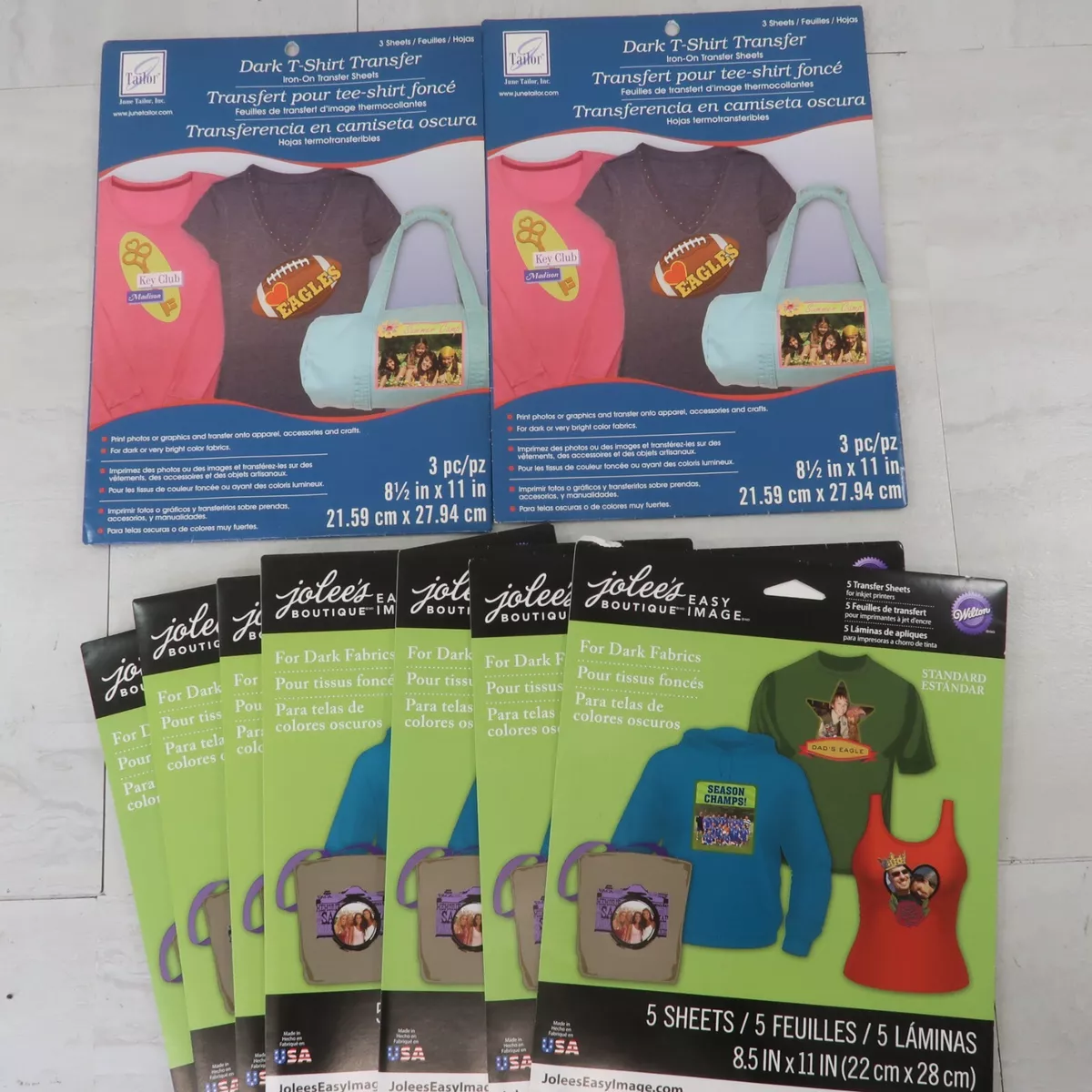 Lot of 9 Avery T Shirt Transfers Printable Heat IRON Paper for Dark Fabrics DIY