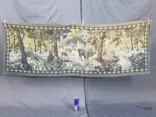 Vintage French Beautiful Forest Scene Wall Hanging Tapestry 164x61 cm