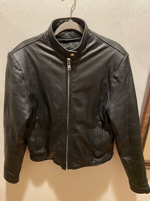 Vintage Hudson Black Leather Women's Biker Motorcycle Jacket