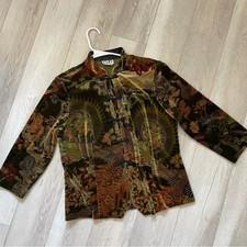 Clio Vintage Art To Wear Asian Inspired Blazer Jacket Green (medium)