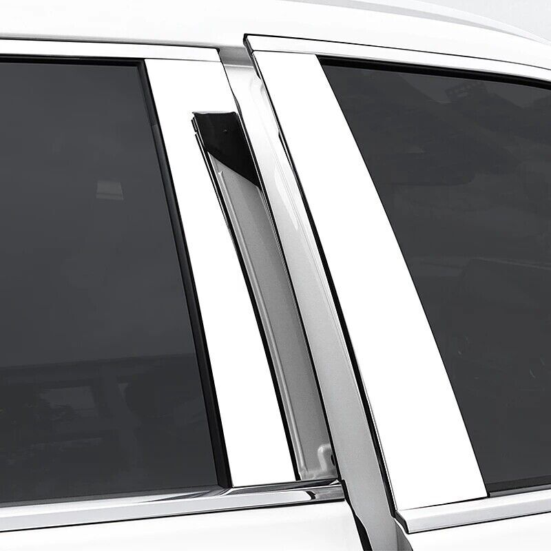 8PCS Chrome Stainless Steel Pillar Posts Door Trim Cover For Honda