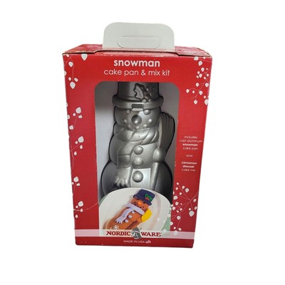 Nordic Ware Non-Stick Snowman Cake Pan Mold Aluminum Heavy Made in USA Read 