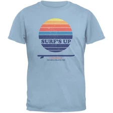 Surf's Up Cloudbreak Beach Light Blue Adult T-Shirt