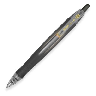 31401 Pilot G6-7 RT Gel Rollerball Pen, Fine 0.7mm, Black Ink, Pack of 2