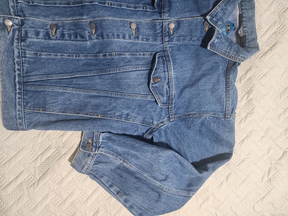 Rare VTG 90s M&M’s Studios Blue M&M Full Button Up Jean Denim Jacket Size M..Men - Image 3 of 4