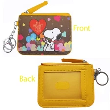 Snoopy Woodstock Character Themed Coin Purse Card Holder ID Wallet Keychain