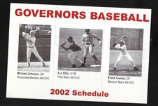Austin Peay State Governors--AJ Ellis--2002 Baseball Pocket Schedule