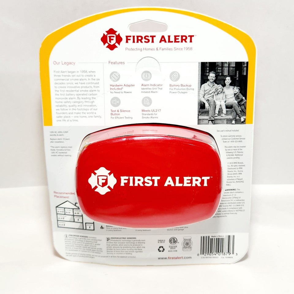 FIRST ALERT Smoke Alarm Hardwire Adapter incl w/Battery Backup Cat ...