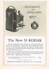 Antique Kodak 3A Autographic Folding Camera Photo Old Original Print Advertising