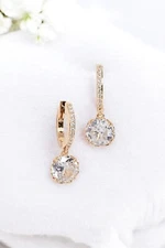 Kate Spade That Sparkle Pave Huggies Earrings in Gold