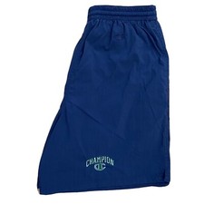 Vintage Champion Men s Logo Drawstring Navy Blue Swim Trunks Size Medium