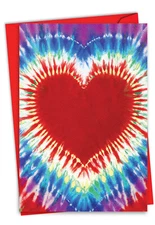 Valentine's Day Greeting Card with 5" x 7" w/ Envelope (1 Card) Tie-Dye Hearts