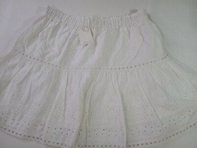Jennifer Grace Women's Large White Cotton Mini Skirt Eyelet