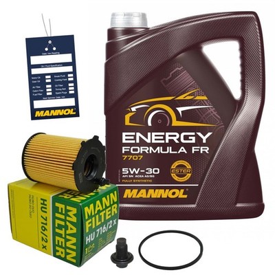 MANN Ölfilter + 5L Mannol Formula FR 5W30 Motoröl + Schraube für FORD WSS-M2C913