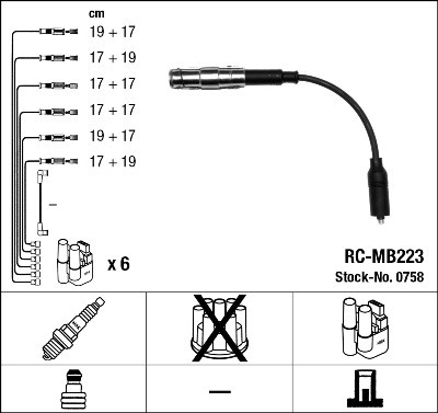 IGNITION CABLE KIT 0758 FOR MERCEDES-BENZ VIANO C-CLASS/Sportscoupe/Sportcoupe - Picture 2 of 11